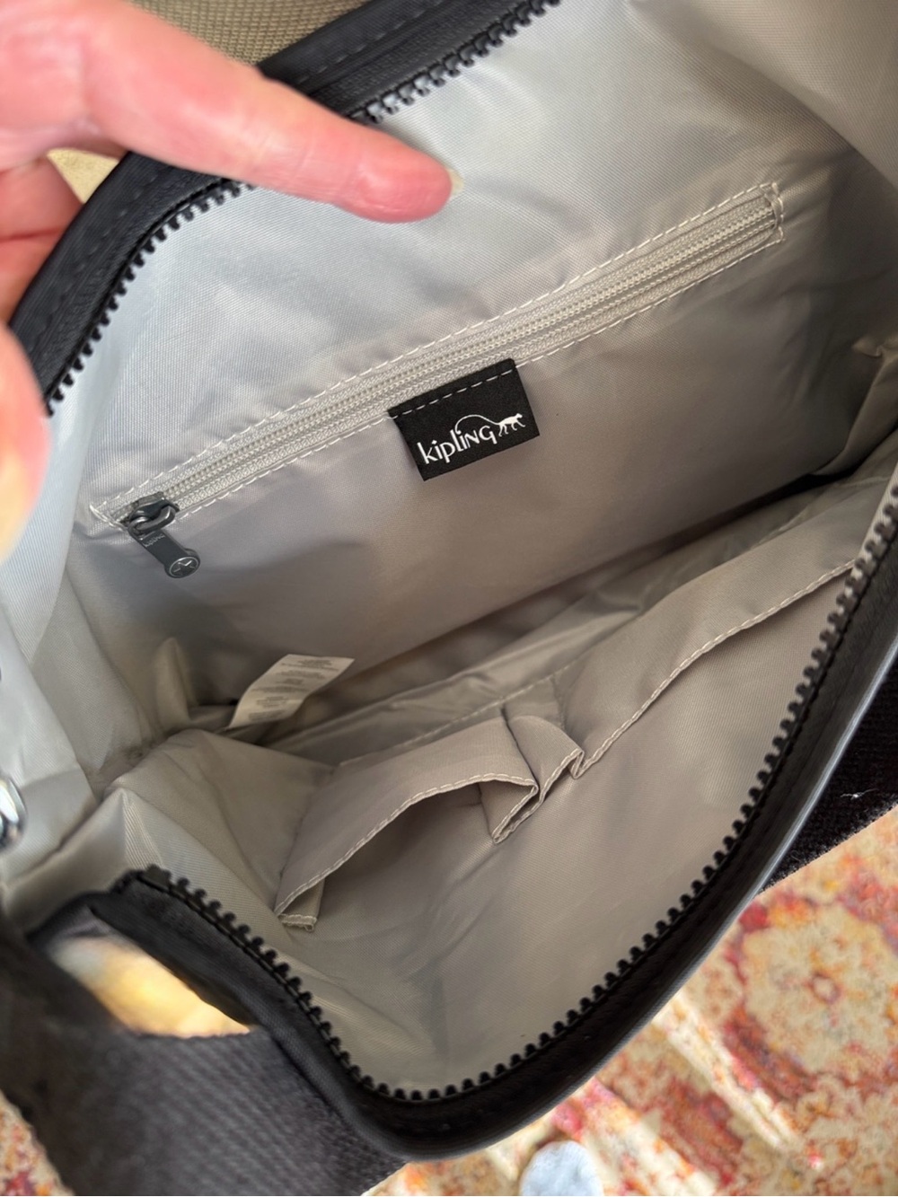 New Kipling Belammie Black Nylon Crossbody or handle Bag with Monkey Keychain. - Picture 14 of 14